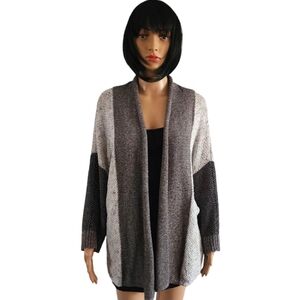 Tribal Women's Gray and Black Cardigan Sweater